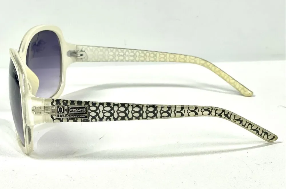 Vintage Coach 7065 Sunglasses Cream Signature C Purple Gradient Italy + Case